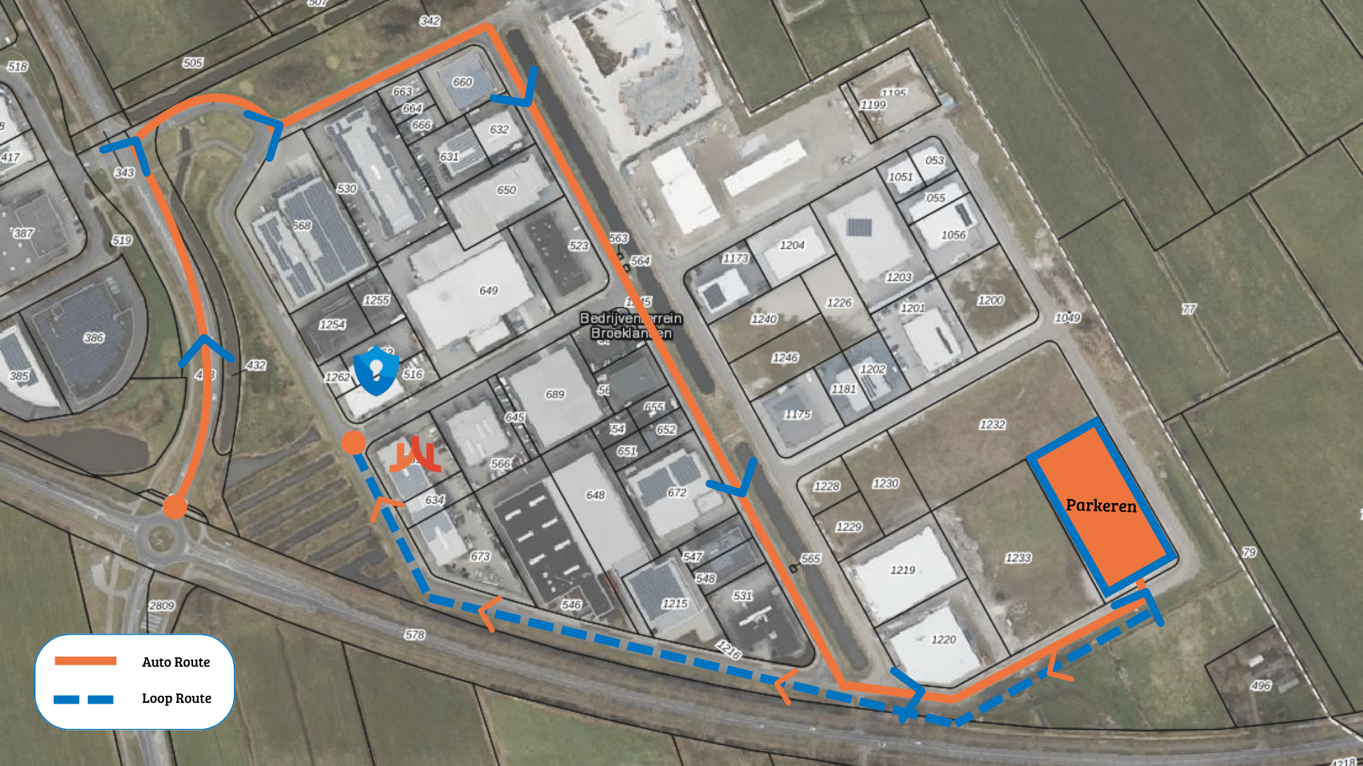 Routebeschrijving naar het parkeerterrein open dag Van Klompenburg